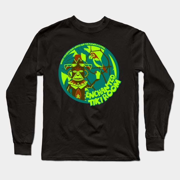 Enchanted Tiki Room (blue, green, red) Long Sleeve T-Shirt by brodiehbrockie